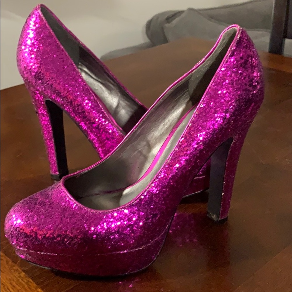 Guess Magenta Glitter Heel
